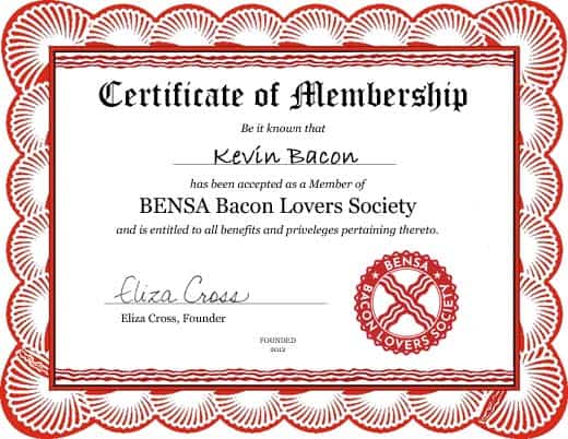 Join BENSA Bensa Bacon Lovers Society