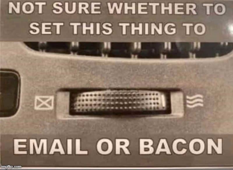 A car vent control with confusing graphics and text: Not sure whether to set this thing to Email or Bacon