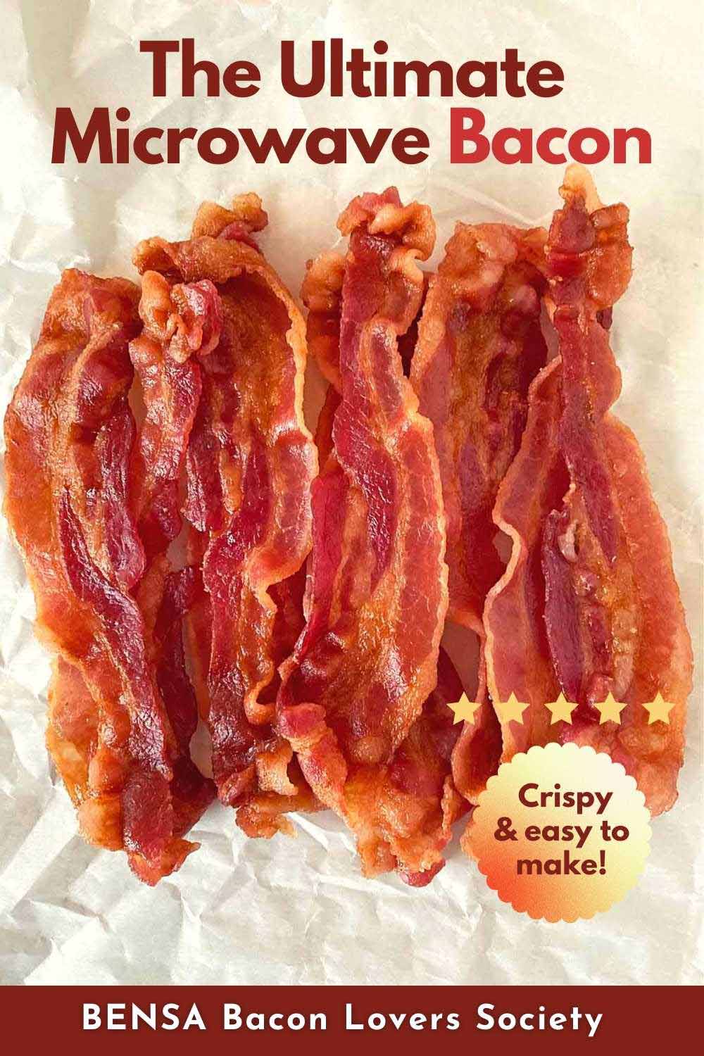 A pile of cooked microwave bacon on a piece of parchment paper.
