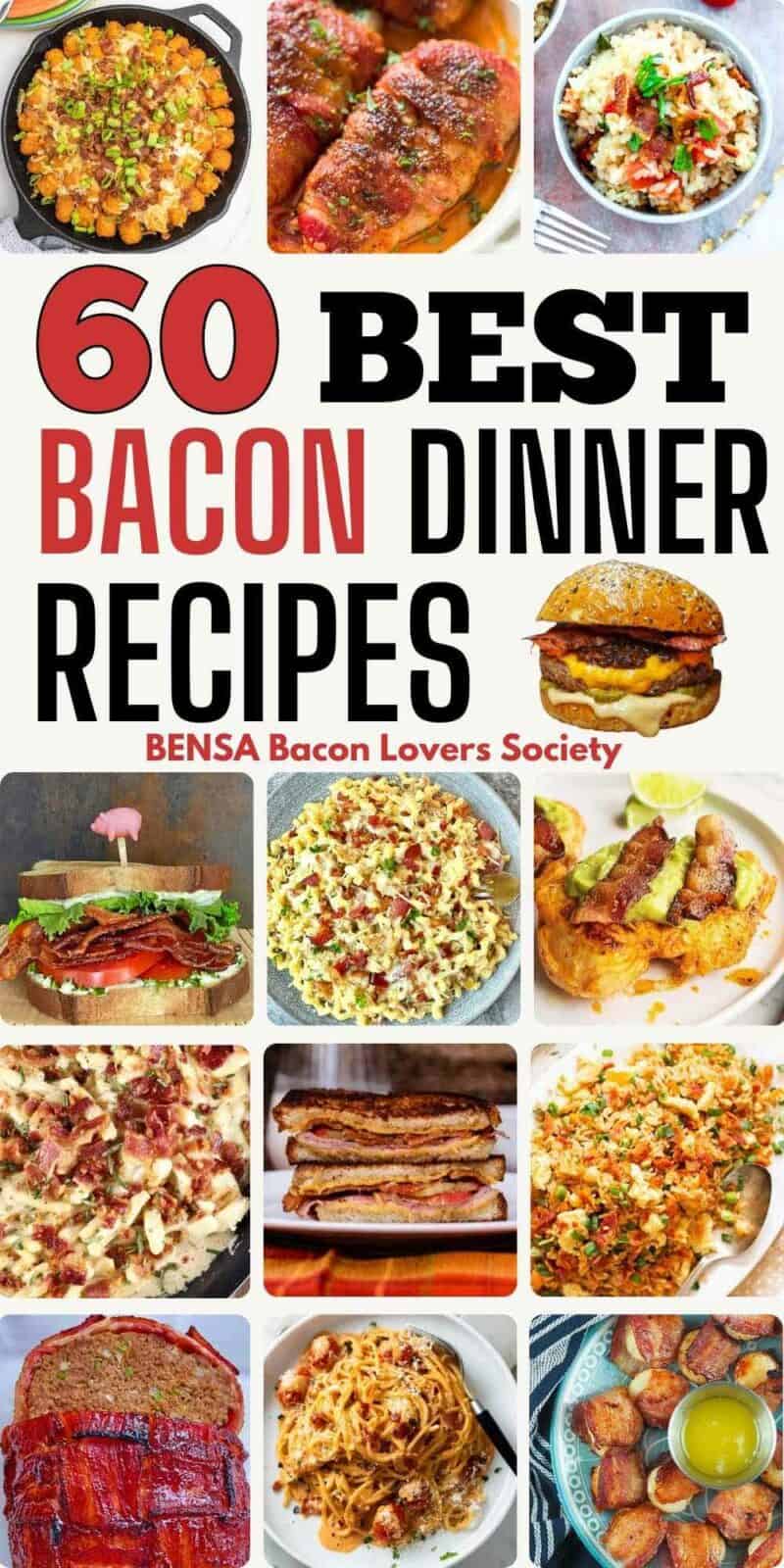 Bacon burger, BLT, pasta, chicken and dinner recipes.