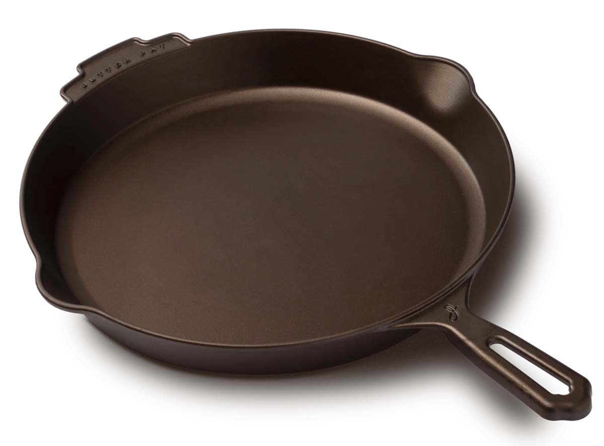 Joan 12 inch polished cast iron skillet from Butter Pat Industries.