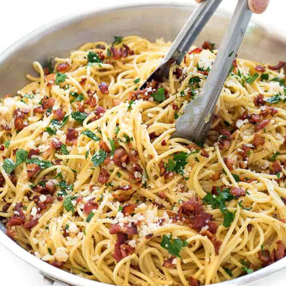 Lardon and Tomato Tagliatelle - Sarcastic Cooking