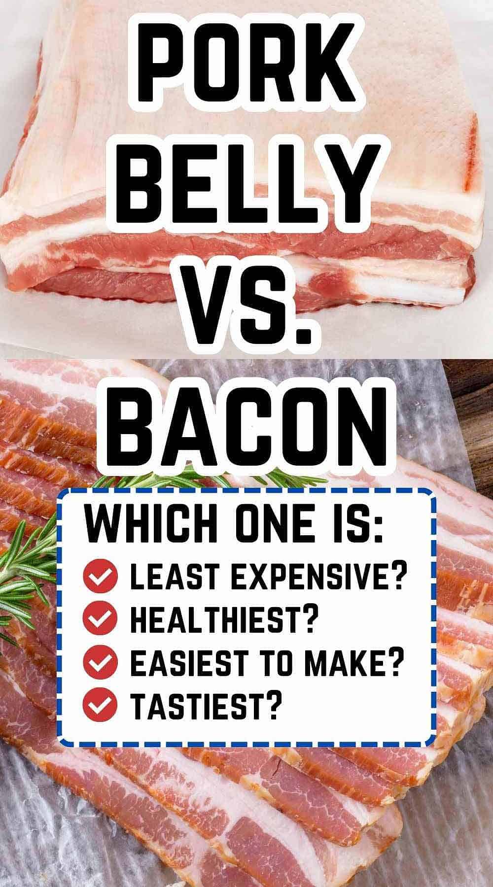 A slab of salt pork on top, and sliced raw bacon on the bottom.