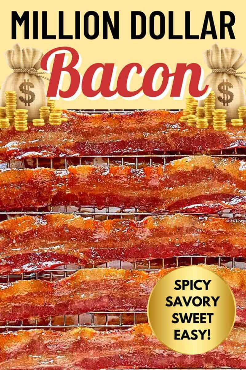 5 strips of glazed candied million dollar bacon.