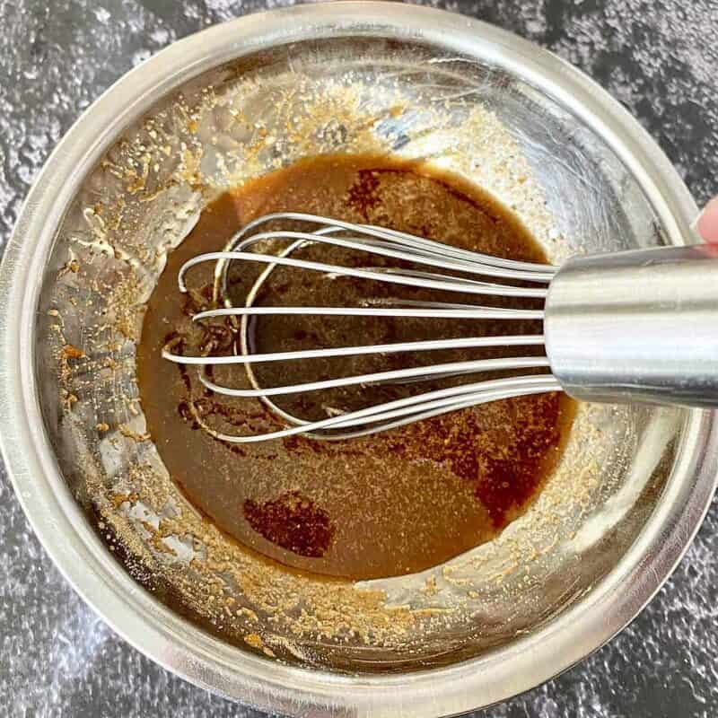Glaze mixture and whisk in a mixing bowl.